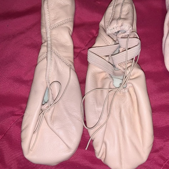 CAPEZIO JULIET SPLIT SOLE SHOE BALLET 5m 5w 11w Leather Canvas Pink 2027 choice - Picture 6 of 9